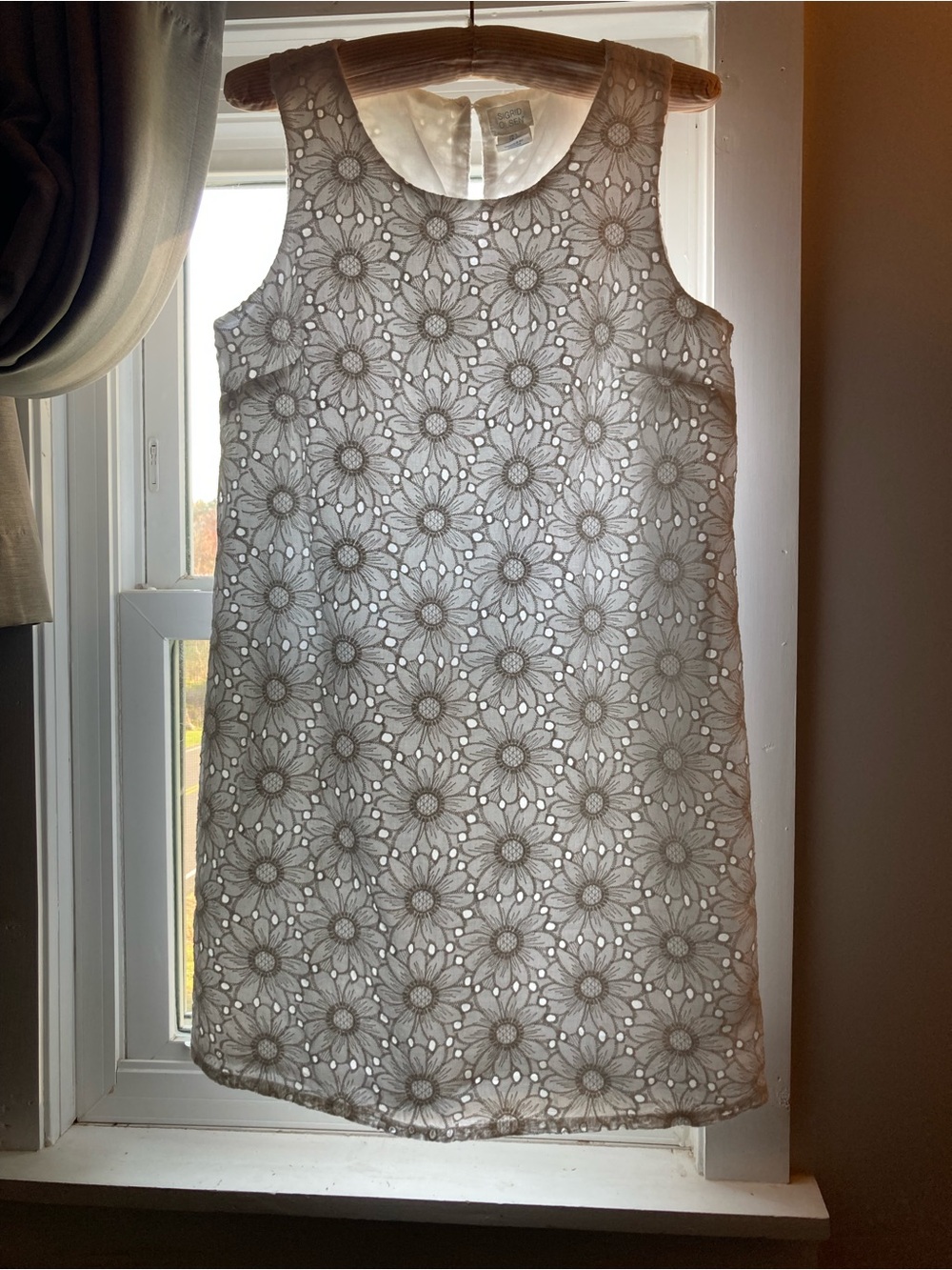 Sigrid Olsen White Floral Eyelet Sleeveless Shift Dress